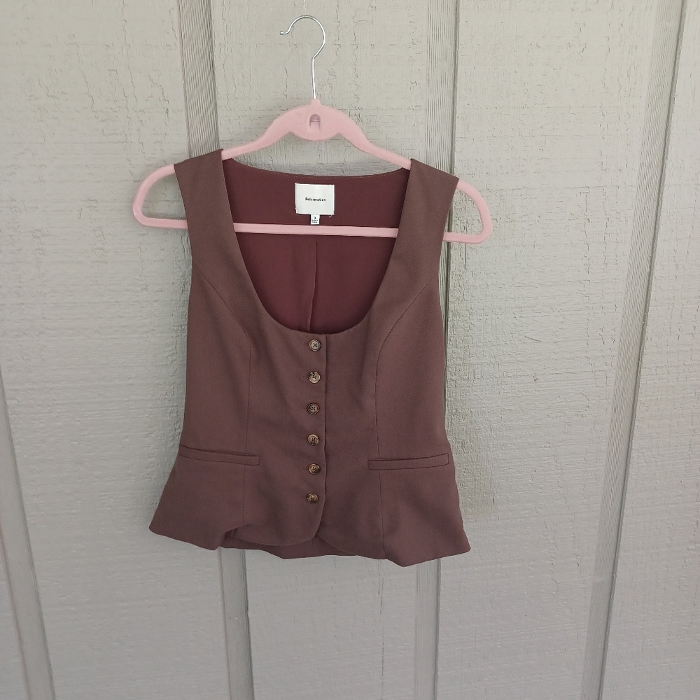 Reformation Brown Button-Down Top - image 1